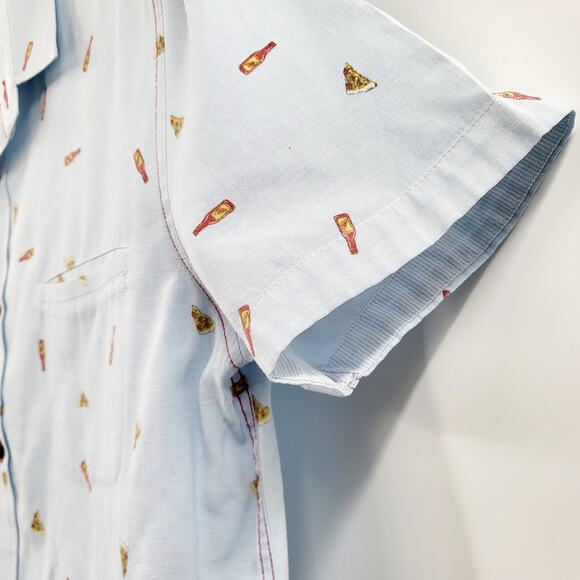 Sovereign Codes Los Angeles Light Blue Pizza & Sauce Button-Up Men's Shirt Sz M - Picture 3 of 9